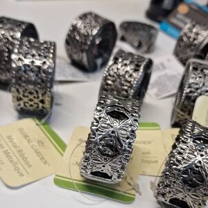 Silver Metal Ribbon Ring - Decorative Accent